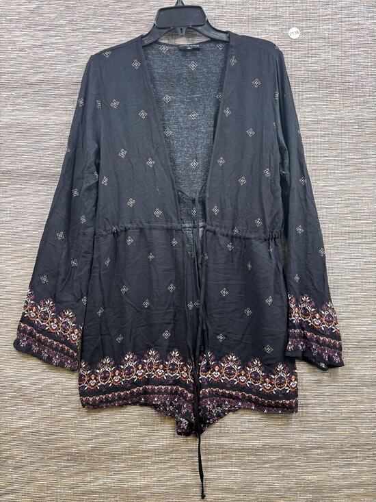 Kendall And Kylie Pants - Kendall & Kylie Romper Juniors Size M Black Geometric Long Sleeve V Neck Boho